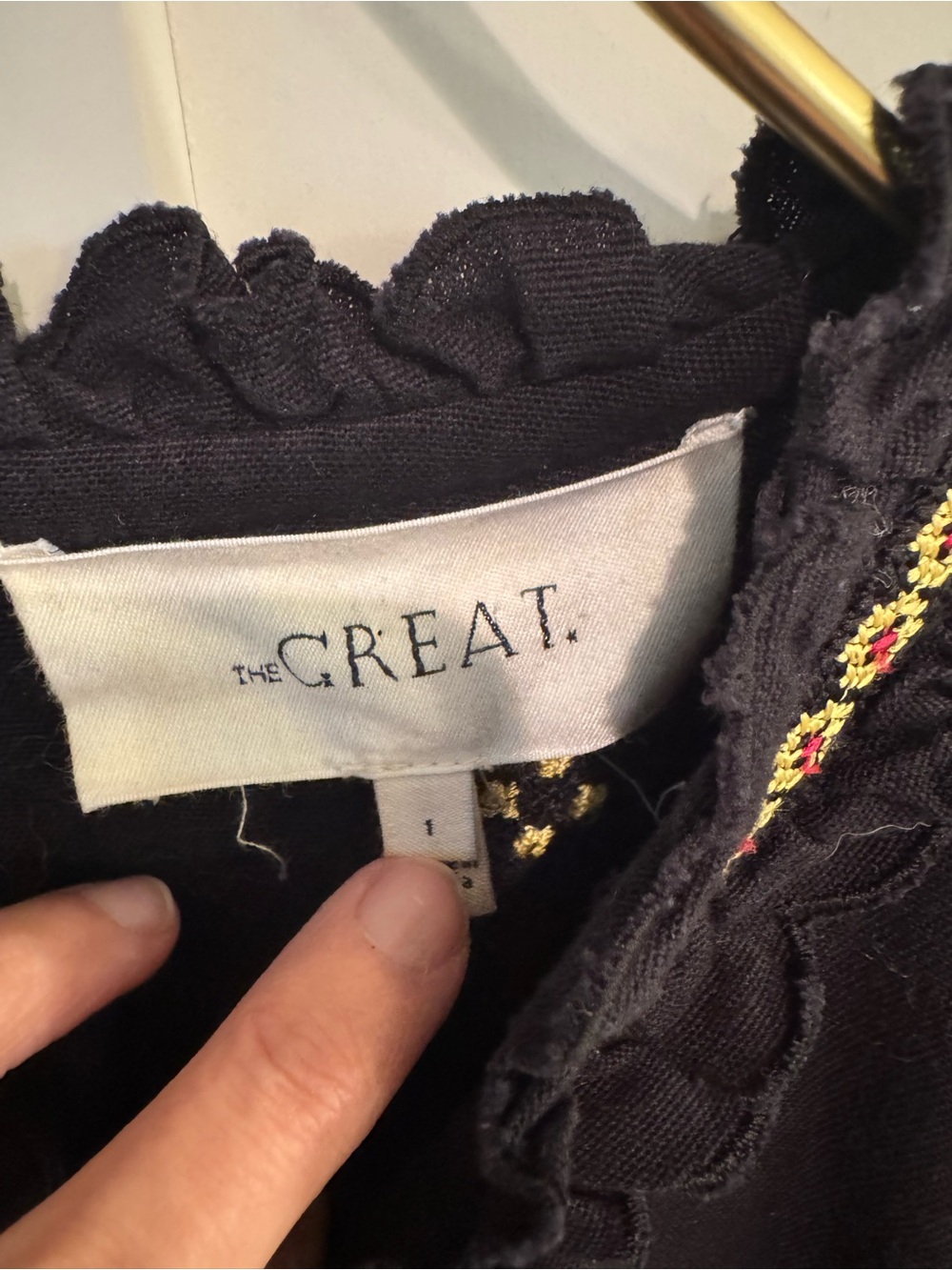 The Great Size 1 Black Embroidered Tiered Dress - Picture 2 of 5